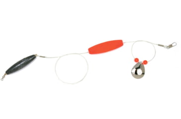 Image of Sea Striker Flounder Rig 25&quot; 40lb Mono, #4 Nickel Blade, 2 1/2&quot; Red Cork, 2oz Cigar Weight, 12/Ring, FR-RED-2