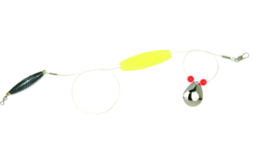 Image of Sea Striker Flounder Rig, 25&quot; 40lb Mono, #4 Nickel Blade, 2 1/2&quot; Yellow Cork, 1-1/4oz Cigar Weight, Packaged, F5Y