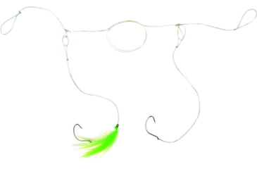 Image of Sea Striker Pop Rig Fluke/Flounder Rig, 2-1/0 Nickel Wide Gap Hooks,50 Lb Mono, Chartreuse/White Bucktail, PR04