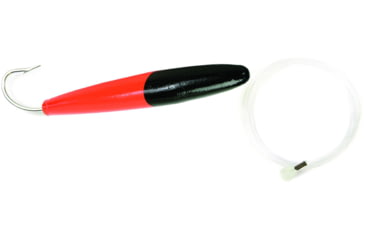 Image of Sea Striker Rigged Cedar Plug 6&quot;, 10/0 Hook, 8 Ft 150 Lb Mono Leader, Black/Fluorescent Red, 895