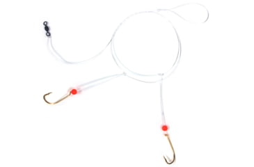Image of Sea Striker Sea Bass Hi-Lo Rig, 2 - # 2/0 Gold Bait Holder Hooks, w/Red Bead, N8465-20G