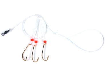 Image of Sea Striker Sea Bass Hi-Lo Rig, 3 - #3 Gold Bait Holder Hooks, w/Red Bead, N8466-10G
