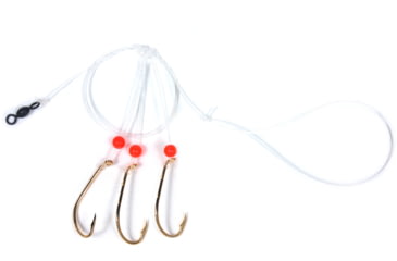 Image of Sea Striker Sea Bass Hi-Lo Rig, 3 - 3/0 Gold Bait Holder Hooks, w/Red Bead, N8466-30G