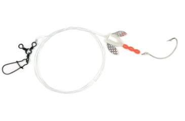 Image of Sea Striker Spin-n-Glo Fluke Rig, 1/0 Nickel Wide Gap Hook, 42" 30 Lb Mono, White, 765-WH