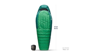 Image of Sea to Summit Ascent Down 15F/-9C Sleeping Bag, Rain Forest Green, Long, S1124