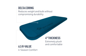 Image of Sea to Summit Comfort Deluxe SI Sleeping Rectangular Wide Mat, Byron Blue, Regular, 977-35