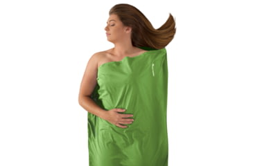 Image of Sea to Summit Expander Travel Sleeping Bag Liner, Green, Long Rectangular, 124-40