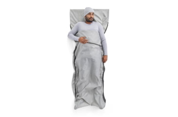 Image of Sea to Summit Silk Blend Rectangular Sleeping Bag Liner w/ Pillow Sleeve, Moonstruck Grey, Universal, A3243
