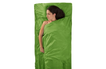 Image of Sea to Summit Silk/Cotton Blend Traveler Sleeping Bag Liner w/ Pillow Insert, Green, 312-40