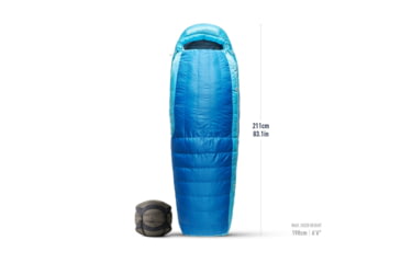 Image of Sea to Summit Trek Down 0F/-18C Sleeping Bag, Long, Snorkel Blue, Long, S1044