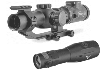 Image of Sector Optics G1 ID 1-8x24mm Rifle Scope SO-G1-01 and TRYBE Optics DiMA1000 Laser Rangefinder with Mount