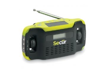Image of Secur Digital Solar AM/FM Radio/LED Flashlight,14 Lumens,Yellow/Green/Black SP-2000