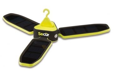 Image of Secur Folding Solar Powered 100Lum LED Lantern and Powerbank, Yellow/Green, Black SP-1107
