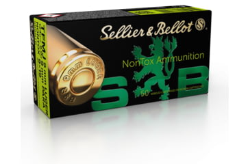 Image of Sellier &amp; Bellot 9mm Luger 124 Grain Full Metal Jacket Brass Cased Centerfire Pistol Ammo, Non-Toxic, 50 Rounds, SB9NTB