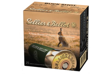 Image of Sellier &amp; Bellot SB 12 Gauge 12 Pellet 2.75in Shotgun Buckshot Ammo, 1.125oz, 25 Rounds, SB12BSF