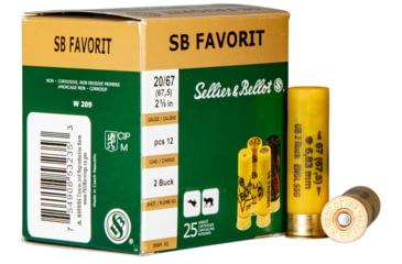 Image of Sellier &amp; Bellot SB 20 Gauge 2.75in Shotgun Buckshot Ammo, 25 Rounds, SB20BSA
