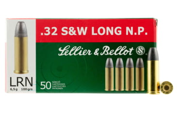 Image of Sellier &amp; Bellot 32 S&amp;W Long 100 Grain Lead Round Nose Brass Cased Pistol Ammo, 50 Rounds, SB32SWLA