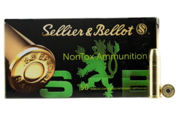 Image of Sellier &amp; Bellot 38 Special Nontox 158 Grain Total Full Metal Jacket Brass Cased Pistol Ammo, 50 Rounds, SB38NT
