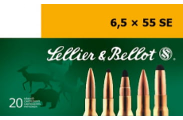 Image of Sellier &amp; Bellot 6.5x55 SE 140 Grain Full Metal Jacket Rifle Ammo, 20 Rounds, SB6555C