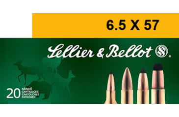 Image of Sellier &amp; Bellot 6.5x57 131 Grain Soft Point Rifle Ammo, 20 Rounds, SB6557A