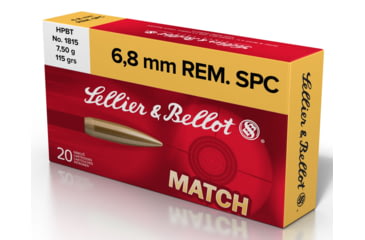 Image of Sellier &amp; Bellot 6.8 Remington 115 Grain Hollow Point Boat Tail Rifle Ammo, 20 Rounds, SB68D