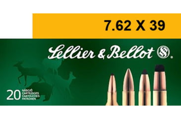 Image of Sellier &amp; Bellot 7.62x39 124 Grain Soft Point Rifle Ammo, 20 Rounds, SB76239B