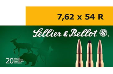 Image of Sellier &amp; Bellot 7.62x54R 180 Grain Soft Point Rifle Ammo, 20 Rounds, SB76254RB