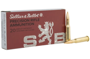 Image of Sellier &amp; Bellot 7.62x54mm Russian 174 Grain Hollow Point Boat-Tail Brass Cased Rifle Ammo, 20 Rounds, SB76254RD
