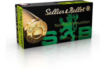 Image of Sellier &amp; Bellot Handgun, 9mm Luger, 115 Grain, Non Toxic FMJ, Brass Case, Centerfire Pistol Ammo, 50 Rounds Box, SB9NTA