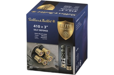 Image of Sellier &amp; Bellot Self Defense .410 15 Pellets BB Buck Shot and 2 Pellets 00 Buck, 3in Shotgun Buckshot Ammo, 25 Rounds, SB410SDB