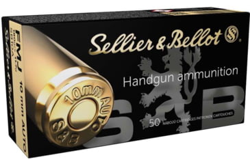 Image of Sellier &amp; Bellot 10mm 180 Grain Full Metal Jacket Brass Cased Pistol Ammunition