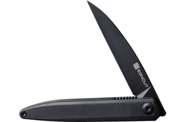 Image of SENCUT Jubil Black Folding Knife, 3.88in Closed, 3in Black Finish D2 Tool Steel Wharncliffe Blade, Black G10 Handle, Nylon Case, S20029-2