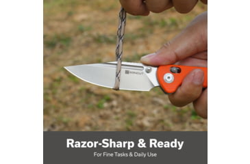 Image of SENCUT Glenspar Thumb Stud &amp; Crossbar Lock Knife Orange G10 Handle 3.45inch Satin Finished 9cr18mov Blade