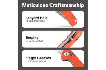 Image of SENCUT Glenspar Thumb Stud &amp; Crossbar Lock Knife Orange G10 Handle 3.45inch Satin Finished 9cr18mov Blade