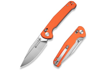 Image of SENCUT Glenspar Thumb Stud &amp; Crossbar Lock Knife Orange G10 Handle 3.45inch Satin Finished 9cr18mov Blade