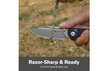 Image of SENCUT Glenspar Thumb Stud &amp; Crossbar Lock Knife Black Shredded G10 Handle 3.45inch Stonewashed 9cr18mov Blade