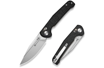 Image of SENCUT Glenspar Thumb Stud &amp; Crossbar Lock Knife Black Shredded G10 Handle 3.45inch Stonewashed 9cr18mov Blade