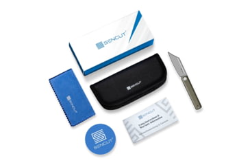 Image of SENCUT Glenspar Thumb Stud &amp; Crossbar Lock Knife Brown Canvas Micarta Handle 3.45inch Black 9cr18mov Blade