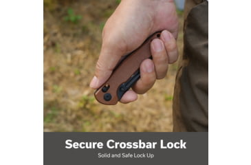 Image of SENCUT Glenspar Thumb Stud &amp; Crossbar Lock Knife Brown Canvas Micarta Handle 3.45inch Black 9cr18mov Blade