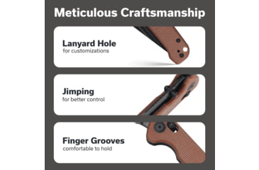 Image of SENCUT Glenspar Thumb Stud &amp; Crossbar Lock Knife Brown Canvas Micarta Handle 3.45inch Black 9cr18mov Blade