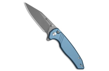 Image of Sencut SENCUT Selkyris Button Lock Knife Blue Aluminum 3.4" Gray SW, Blue, D2, adult, BHQ-230729