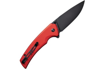 Image of SENCUT Serene Red Folding Knife, 4.5in Closed, 3.5in Black Stonewash D2 Tool Steel Blade, Red Aluminum Handle, Nylon Case, S21022B-2