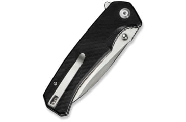 Image of SENCUT Skarnax Flipper/thumb Stud Folding Knife 3.79inch Satin 9cr18mov Drop Point Plain Edge Blade, Black G10 Handle - S24025-1