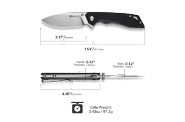 Image of SENCUT Stratex Flipper &amp; Thumb Stud Knife Black G10 Handle 3.17inch Satin Finished 9cr18mov Blade