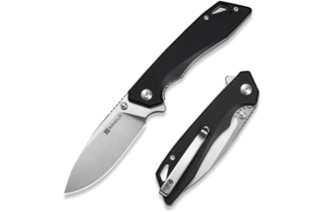 Image of SENCUT Stratex Flipper &amp; Thumb Stud Knife Black G10 Handle 3.17inch Satin Finished 9cr18mov Blade