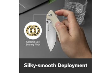 Image of SENCUT Stratex Flipper &amp; Thumb Stud Knife Ivory G10 Handle 3.17inch Satin Finished 9cr18mov Blade