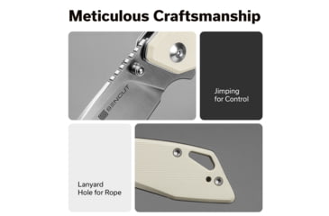 Image of SENCUT Stratex Flipper &amp; Thumb Stud Knife Ivory G10 Handle 3.17inch Satin Finished 9cr18mov Blade