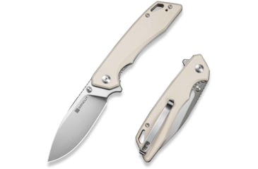 Image of SENCUT Stratex Flipper &amp; Thumb Stud Knife Ivory G10 Handle 3.17inch Satin Finished 9cr18mov Blade