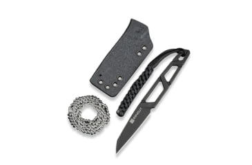 Image of TEXO Fixed Blade Neck Knife 1.97&quot; Black 9Cr18MoV Reverse Tanto Plain Edge Blade, Skeletonized Handle &amp; Kydex Sheath