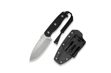 Image of Toxodon Fixed Blade Knife 4.57" Satin 9Cr18MoV Drop Point Plain Edge Blade, Black G10 Handle &amp; Kydex Sheath